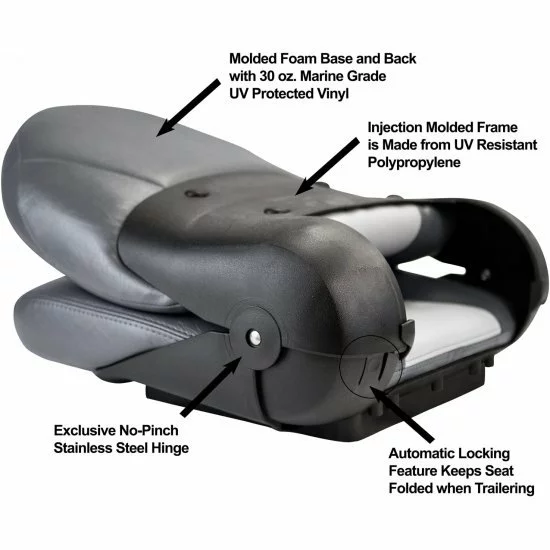 Tempress Navistyle Asiento De Barco Con Respaldo Alto Negro Carb贸n - Imagen 2