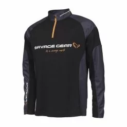 Camiseta Savage Gear Tournament Gear Con Cremallera, Tinta Negra