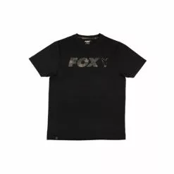 Fox Camiseta Negra Con Estampado De Camuflaje En El Pecho