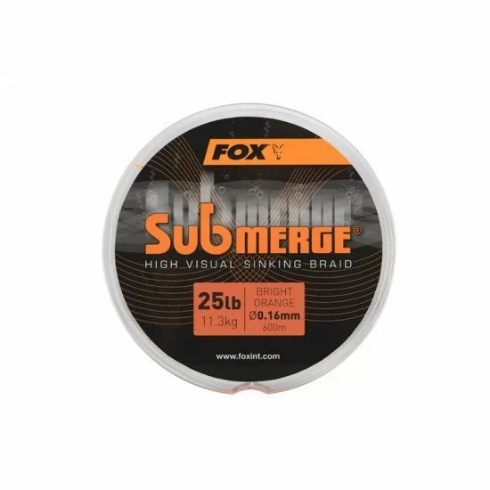 Trenza De Hundimiento Fox Submerge High Visual Naranja Brillante 25 Lb 600 M