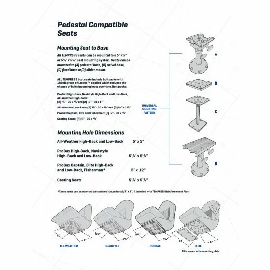Tempress Probax Captains Boat Seat Charcoal Grey Carbon - Imagen 12