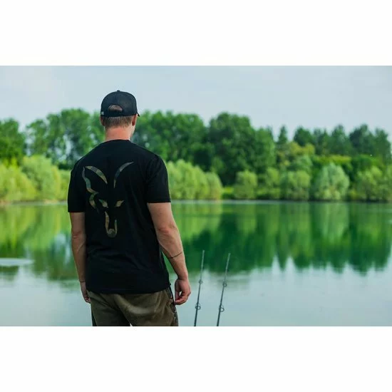 Fox Camiseta Negra Con Estampado Grande - Imagen 6